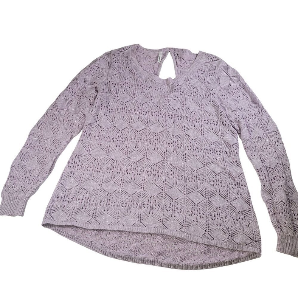 Studio Y Lilac Y2K Knit Sweater With Keyhole Neck No Size Tag See Measurements
